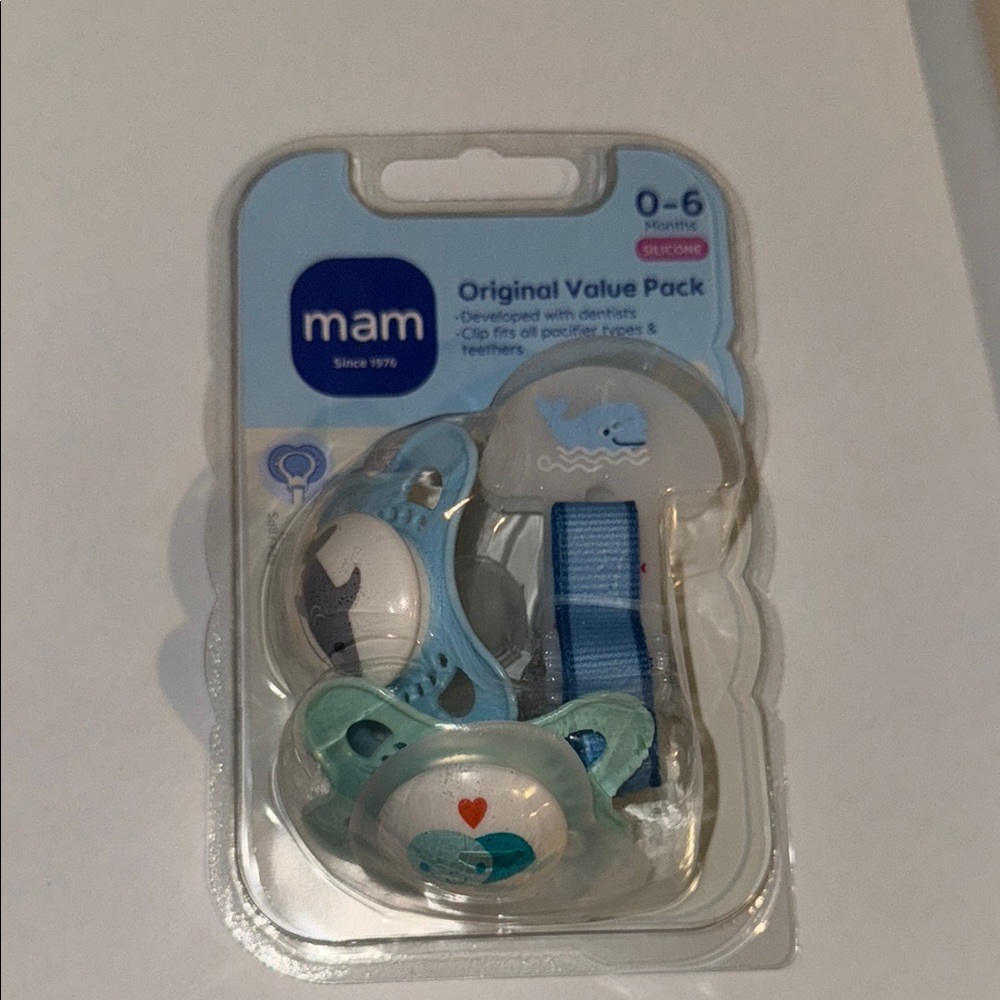 MAM Baby Pacifier Set - Blue and White